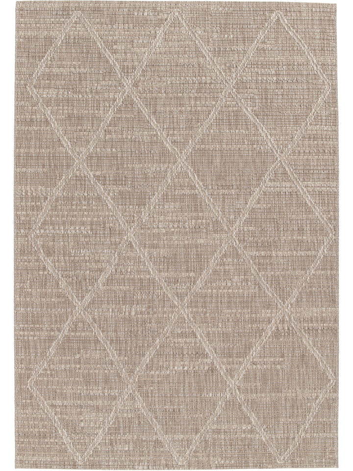 Beige area rug with geometric pattern 