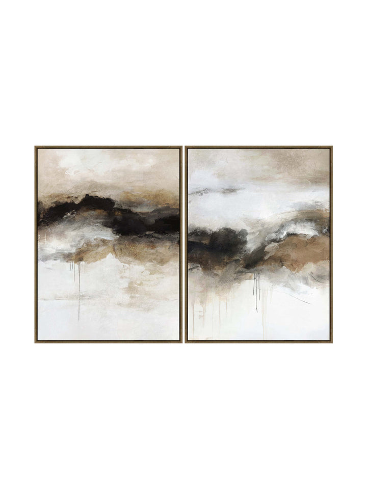 Ethereal Motion Wall Art Set of 2 in Umber Latte