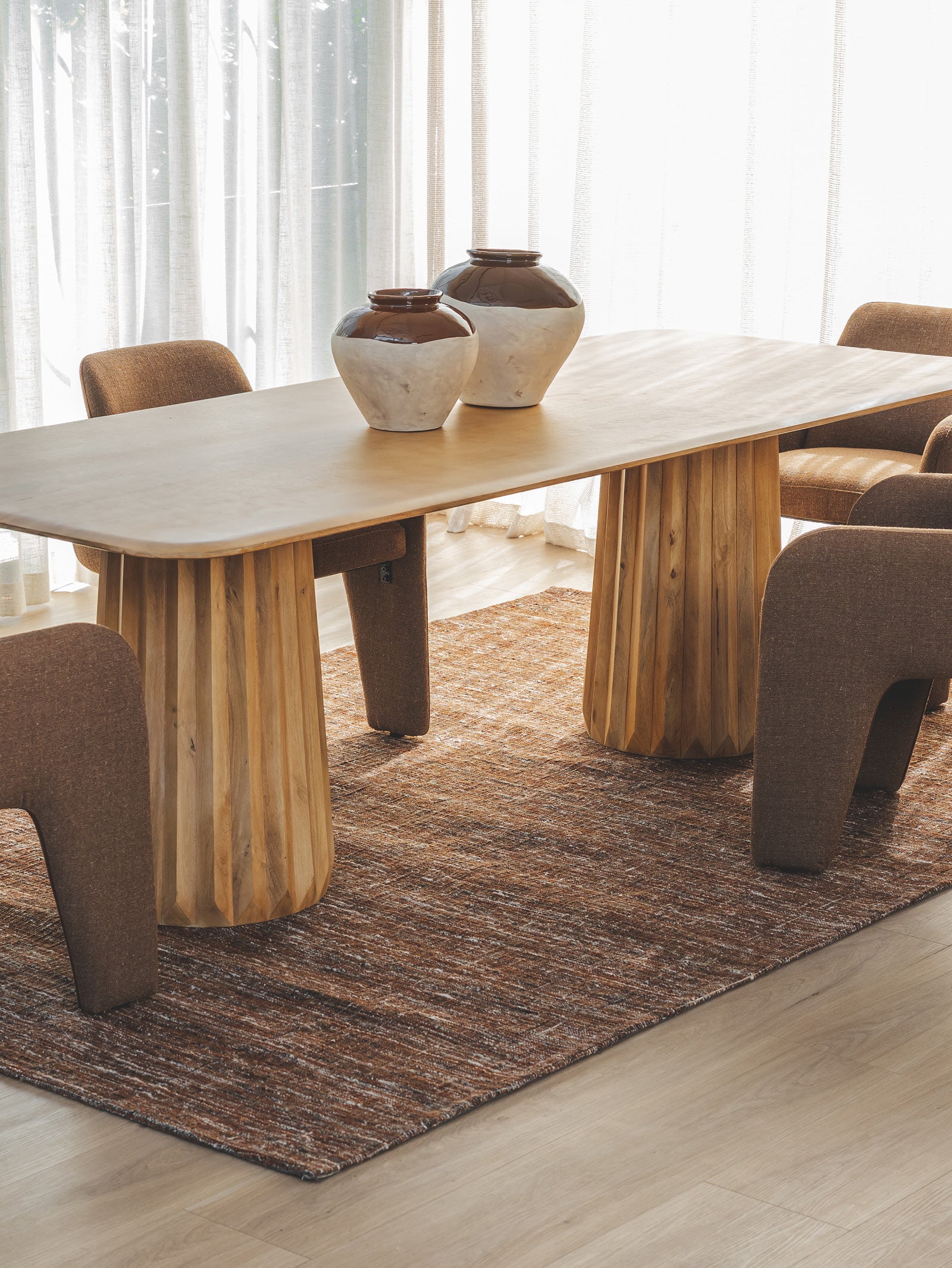 Freasca Dining Table 8-Seater in Light Spice - Hertex Haus