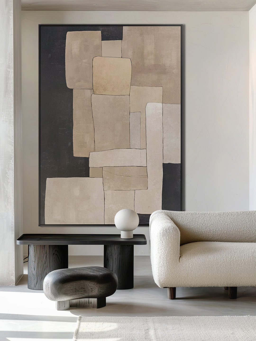 Geo Cube Wall Art in Sandstone