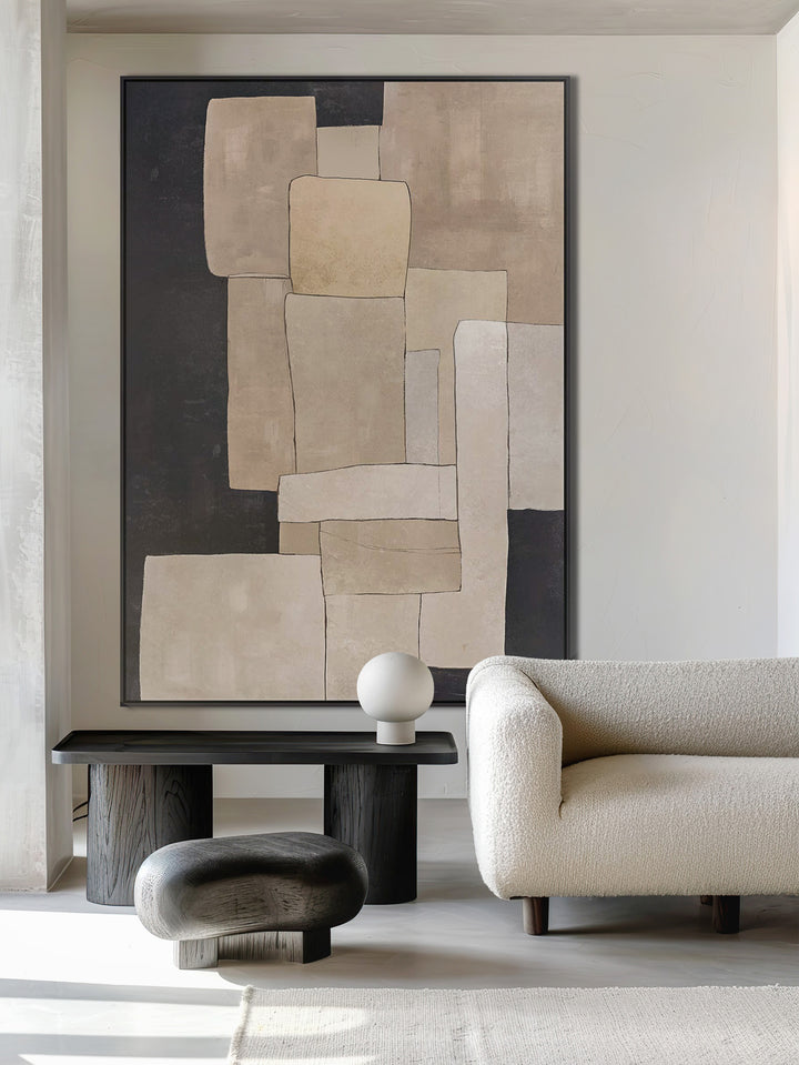 Geo Cube Wall Art in Sandstone