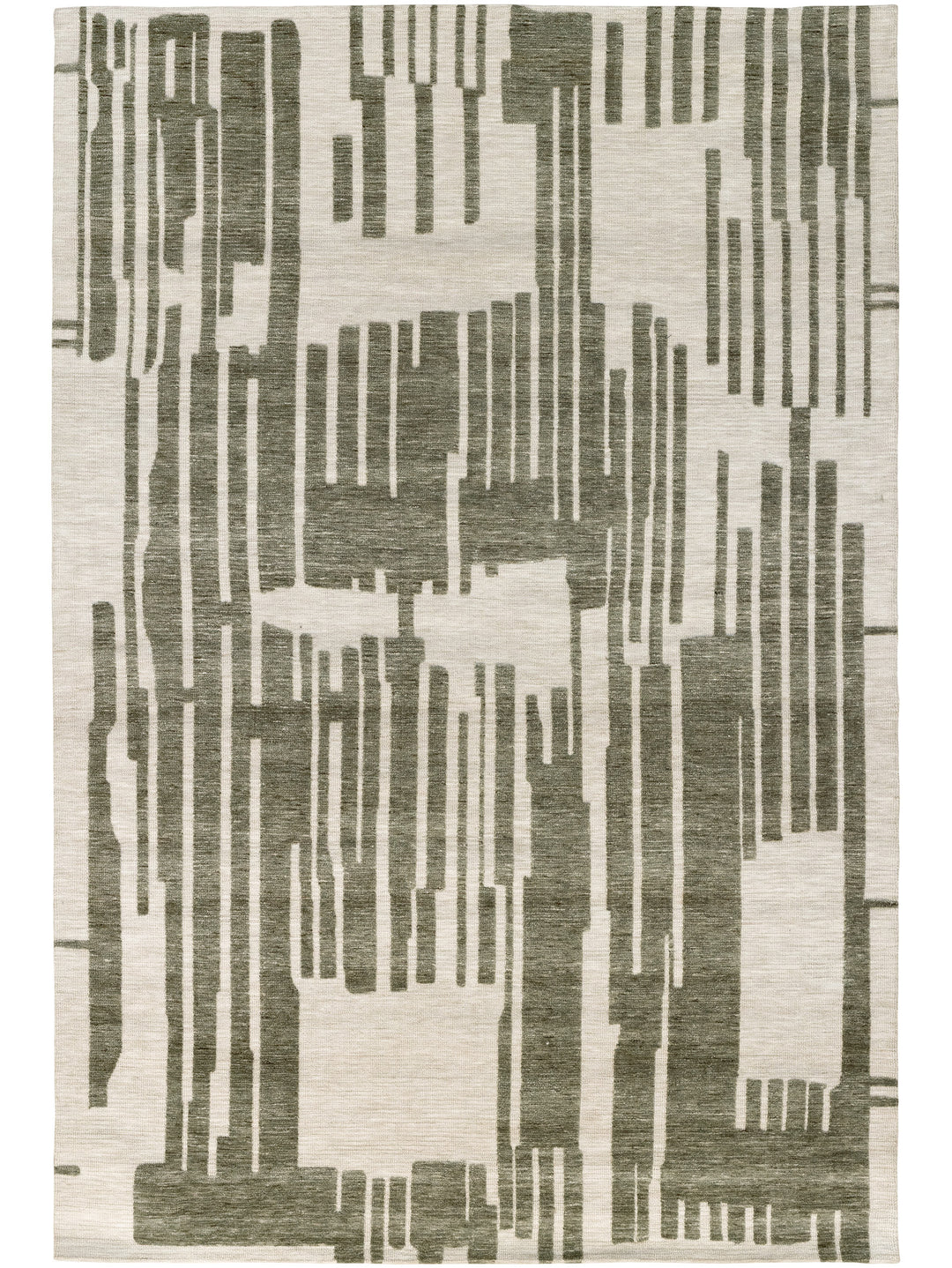Resilient rug with modern abstract design made from polyester