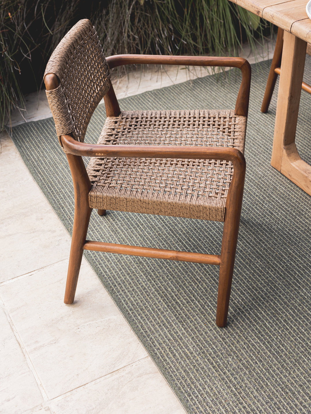 Goa Teak Dining Arm Chair in Bark