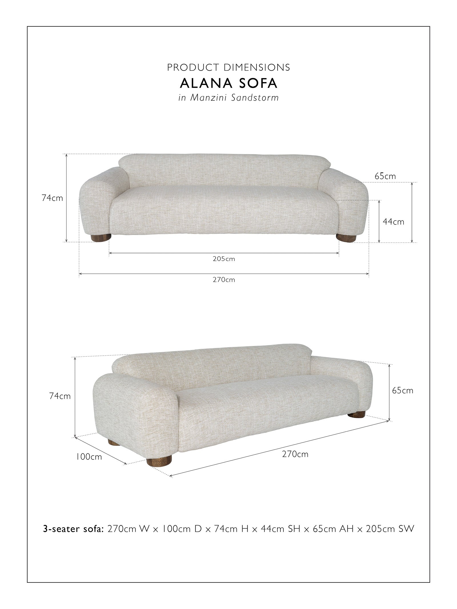 Alana Sofa 3-Seater - Hertex Haus