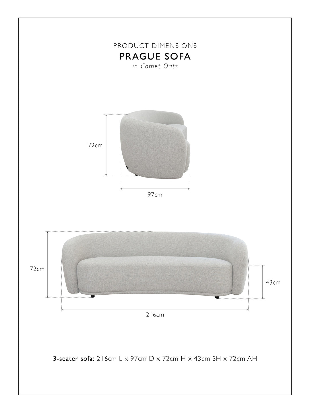 Prague Sofa 3-Seater in Comet Tiger