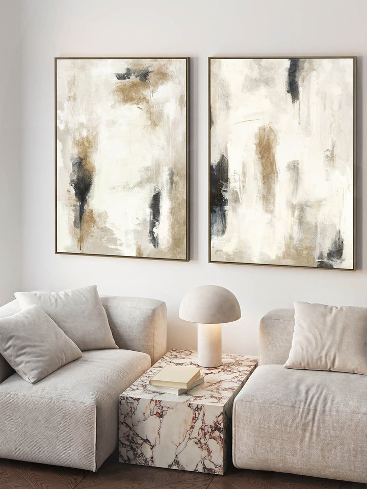 Hushed Melody Wall Art Set of 2 in Hazel Cream