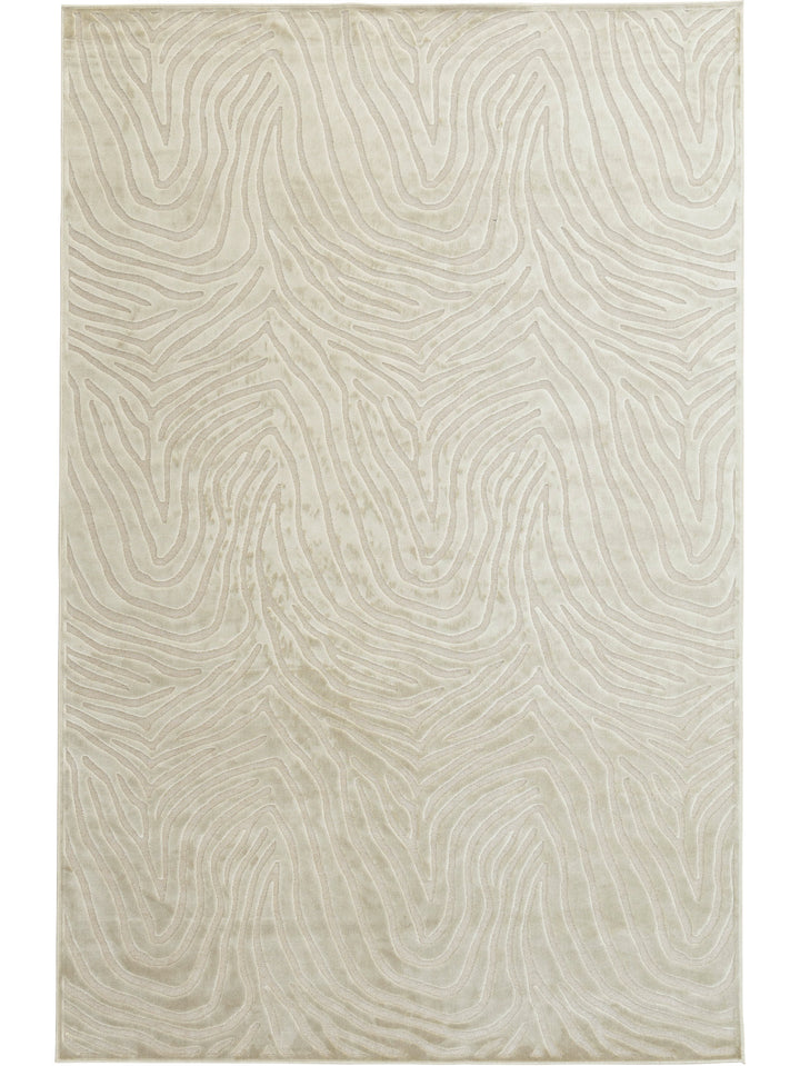 Viscose-rich rugs with modern, wave-like pattern made from viscose and polyester.