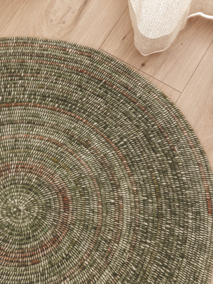 Inca Round Rug in Fields