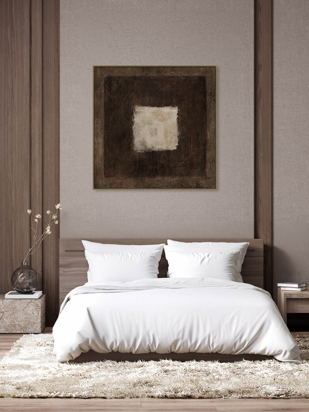 Inner Square Wall Art in Truffle