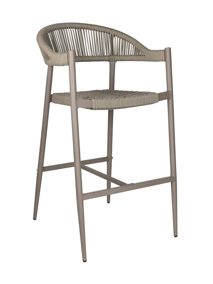 Gray woven bar chair 