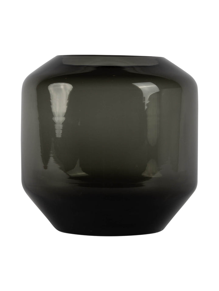 Isabeau Glass Vase in Obsidian