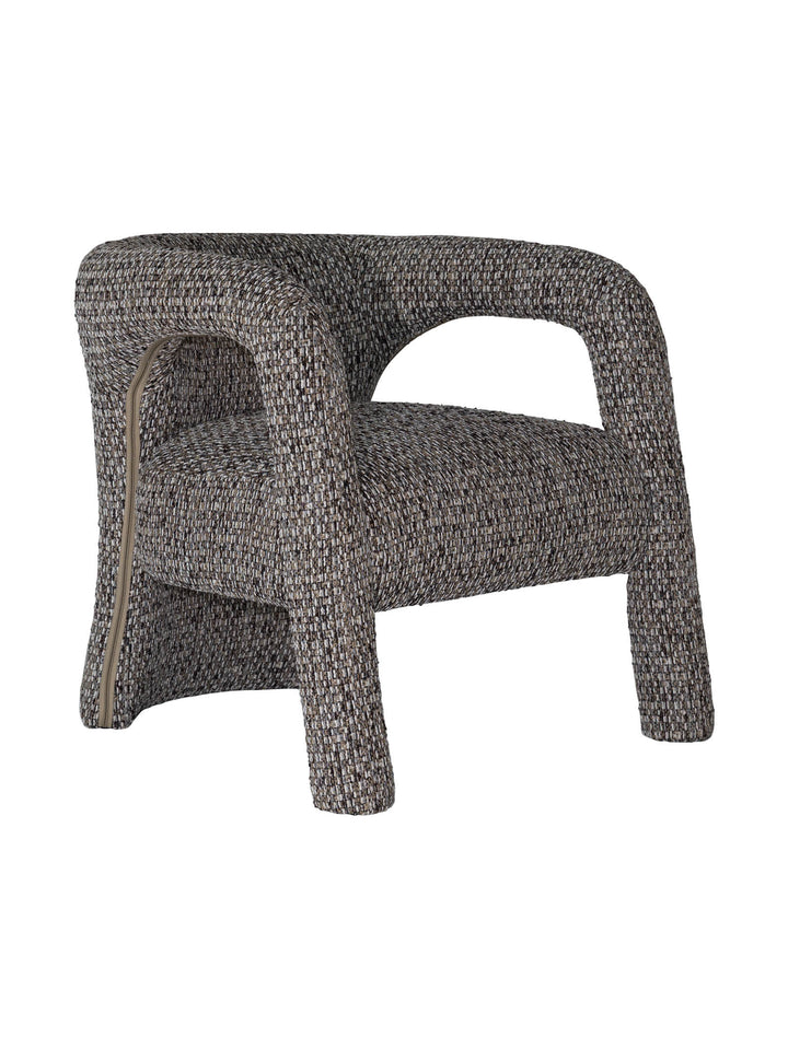 Grey weave-like upholstered occasional chair