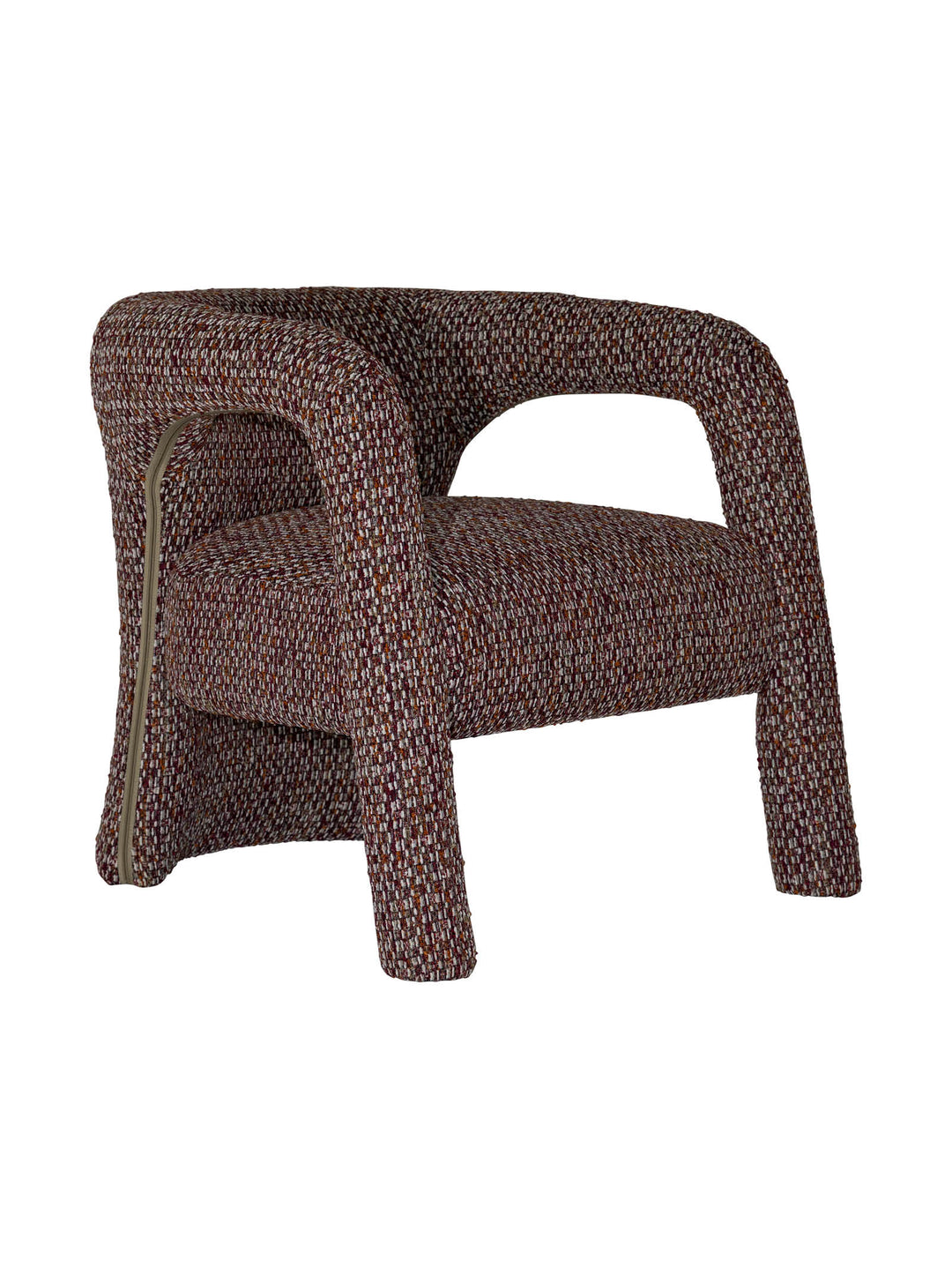 Berry red weave-like upholstered occasional chair 
