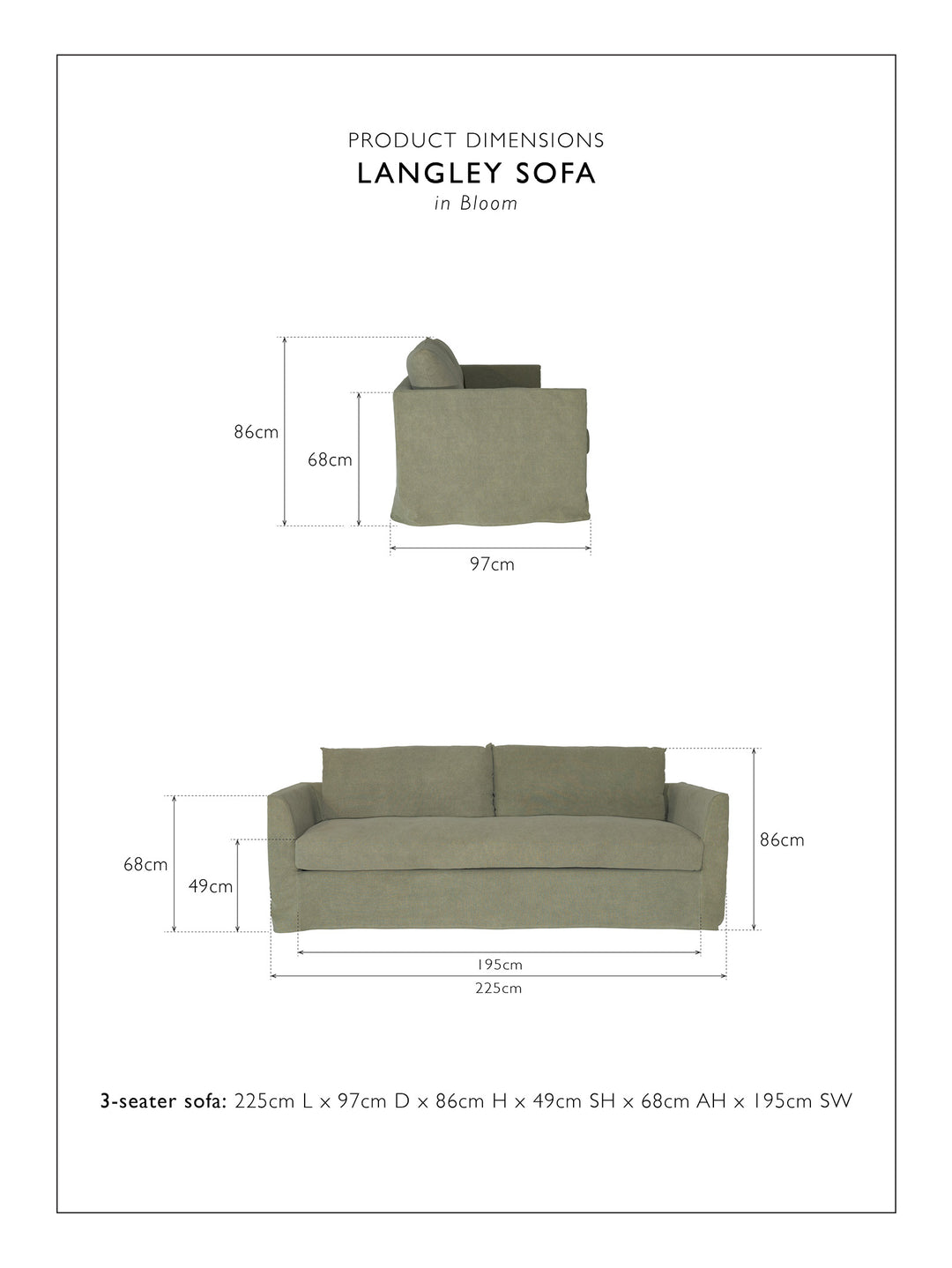 Langley Sofa 3-Seater