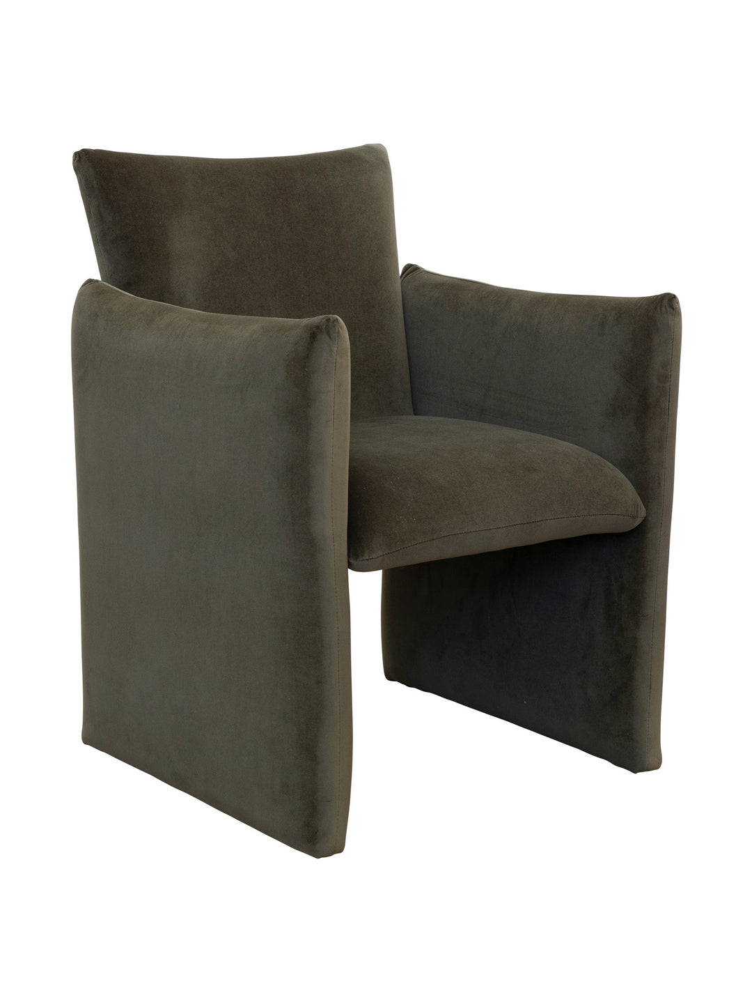 Dark green velvet-like dining chair 