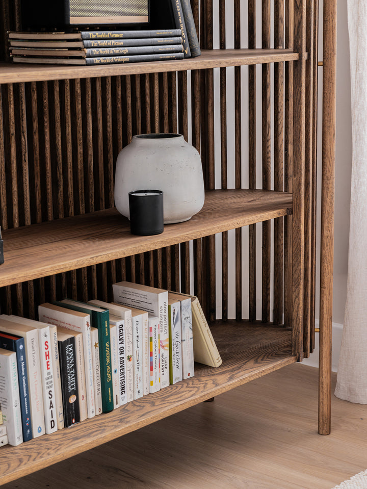 Linea Oak Shelf Cabinet in Natura