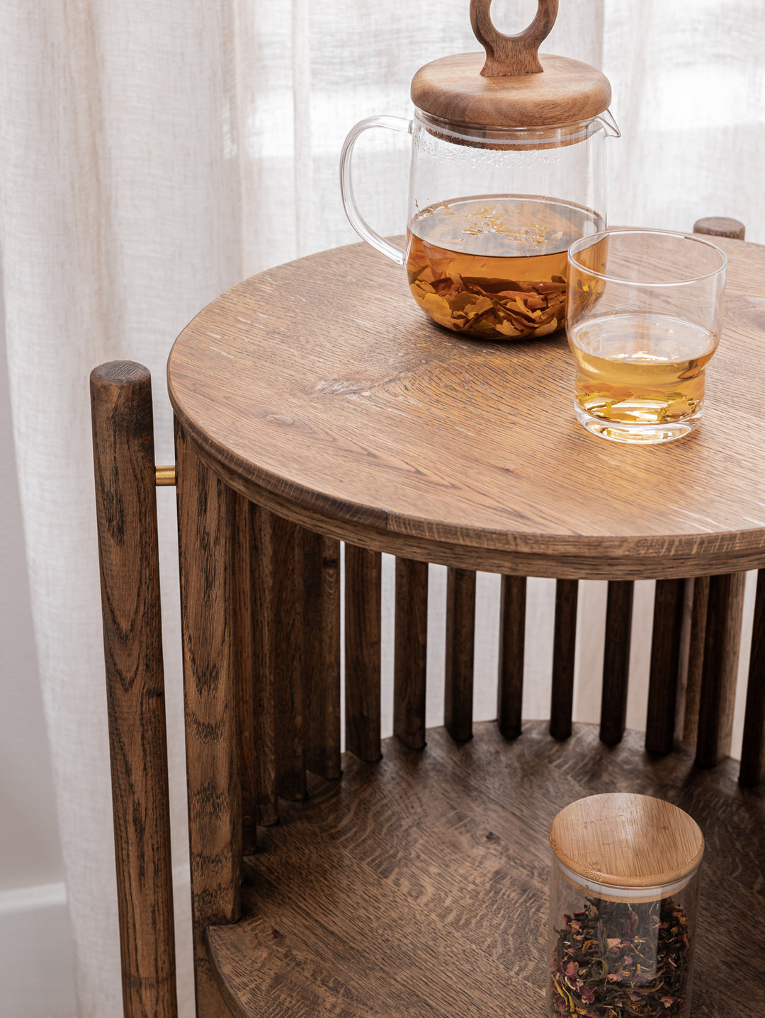 Linea Oak Drinks Trolley in Natura