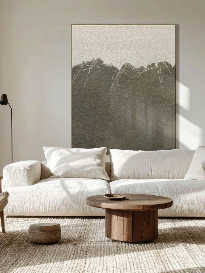 Linen Flax Wall Art in Olive