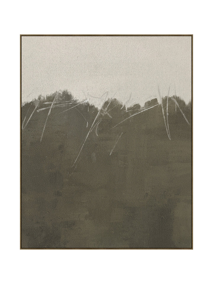 Linen Flax Wall Art in Olive