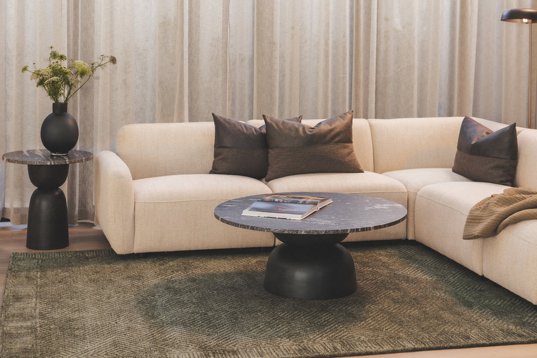 Lisbon Marble Coffee Table in Carbon