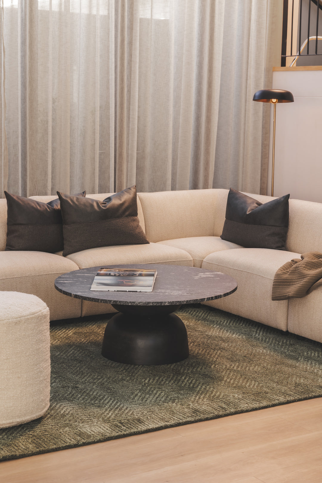 Lisbon Marble Coffee Table in Carbon