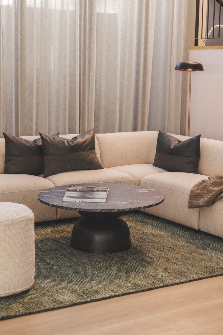 Lisbon Marble Coffee Table in Carbon