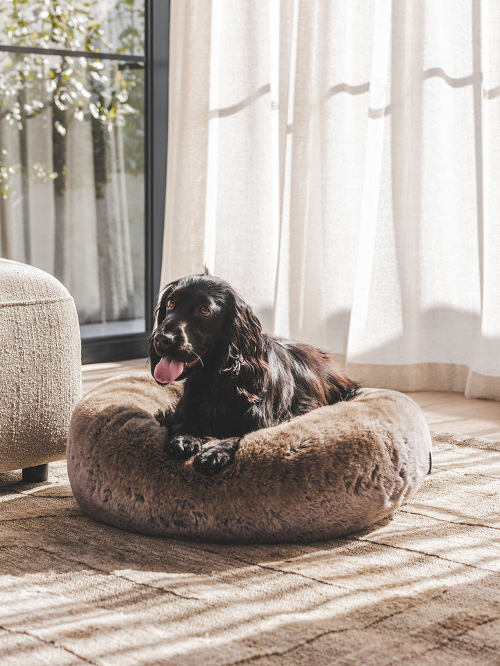 Lulu Faux Fur Pet Bed in Coco