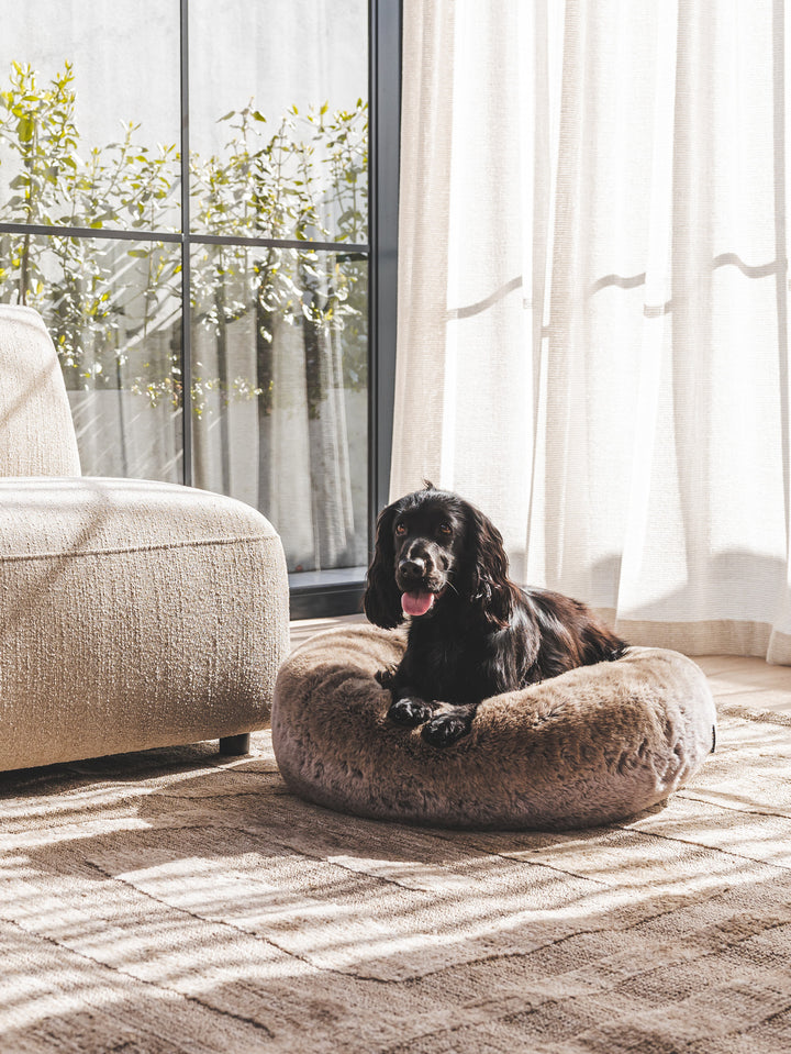 Lulu Faux Fur Pet Bed in Coco