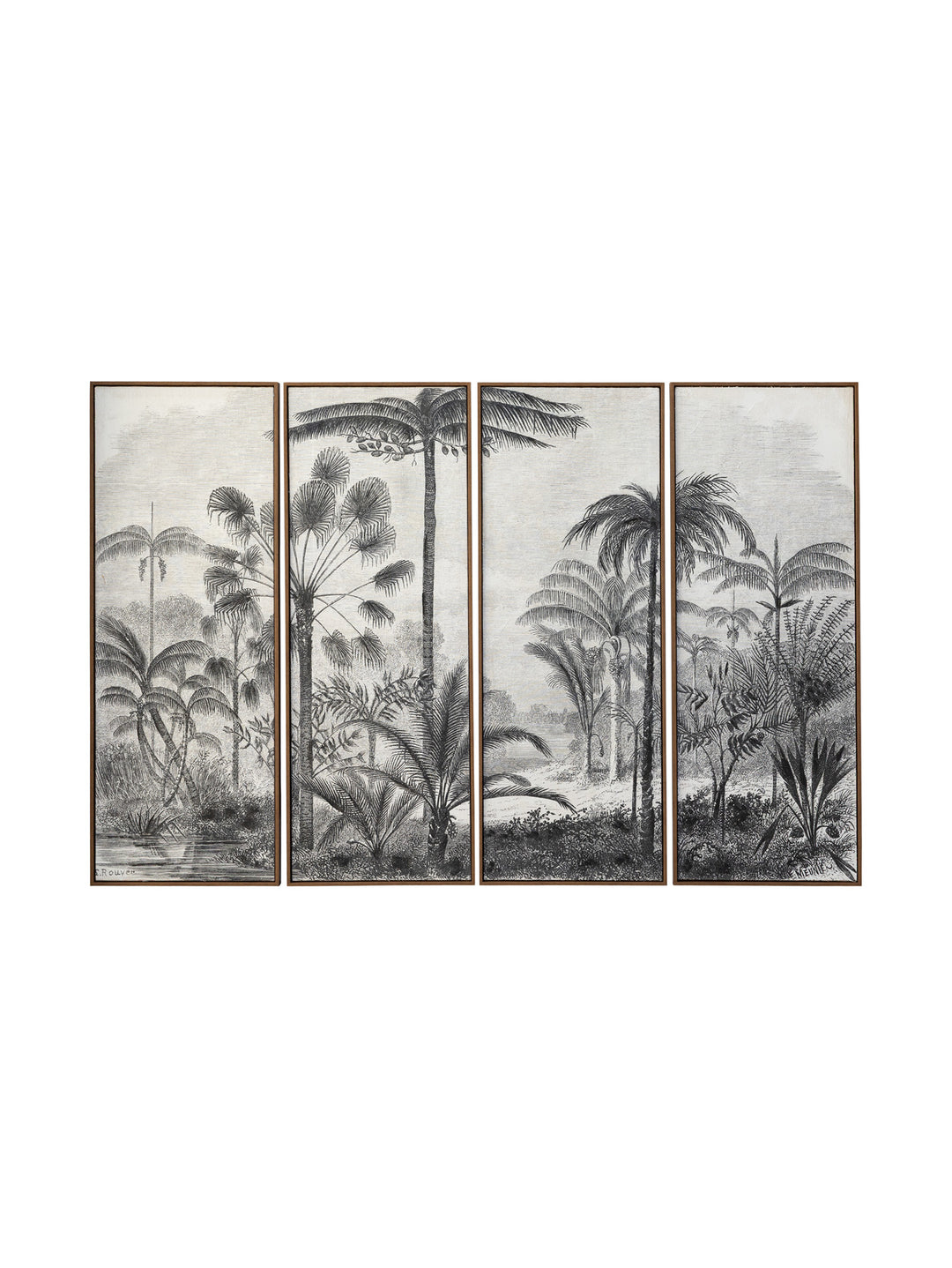 Madagascar Wall Art Set of 4 in Greyscale