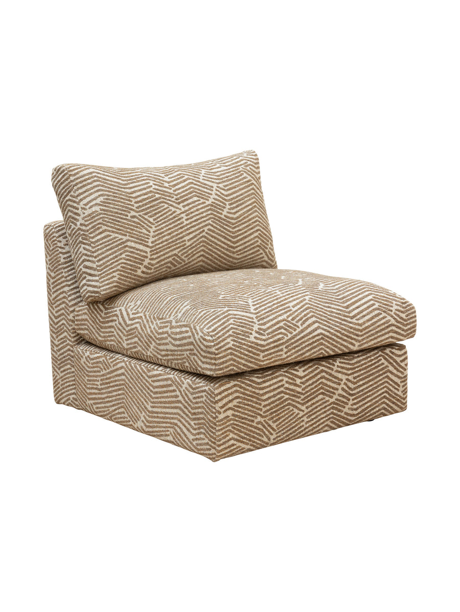 Rust orange geometric patterned occasional chair 