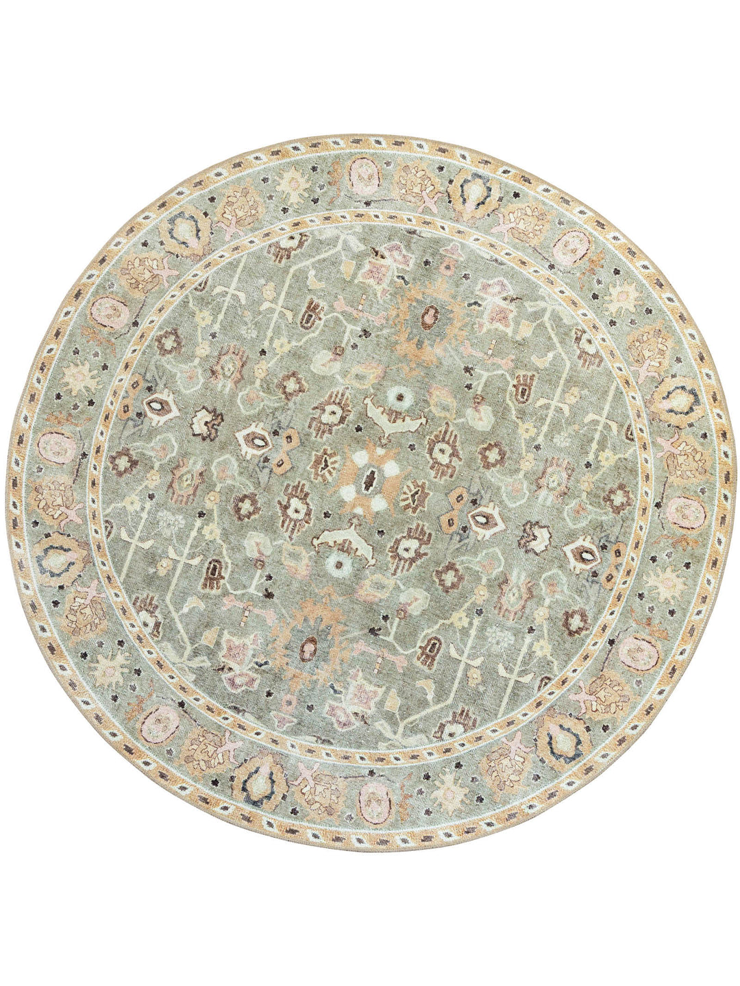 Baroness Round Rug in Blush