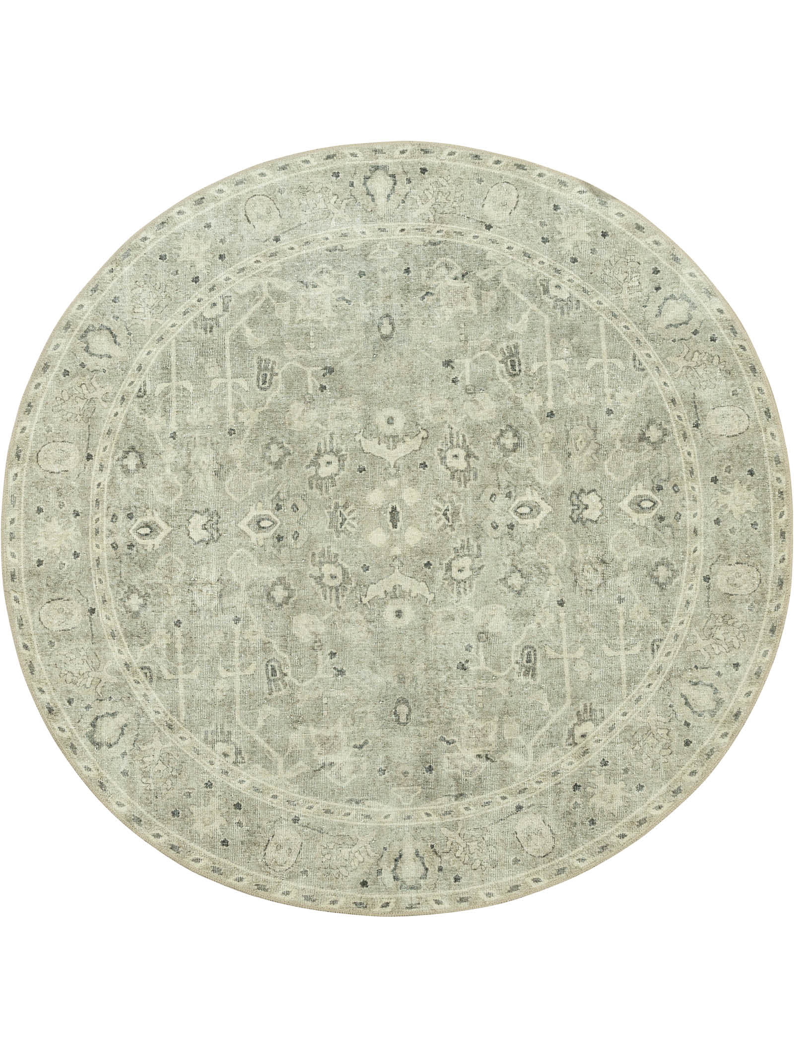 Baroness Round Rug in Limestone - Hertex HAUS