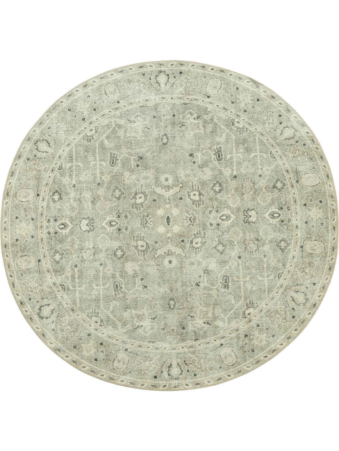 Baroness Round Rug in Limestone