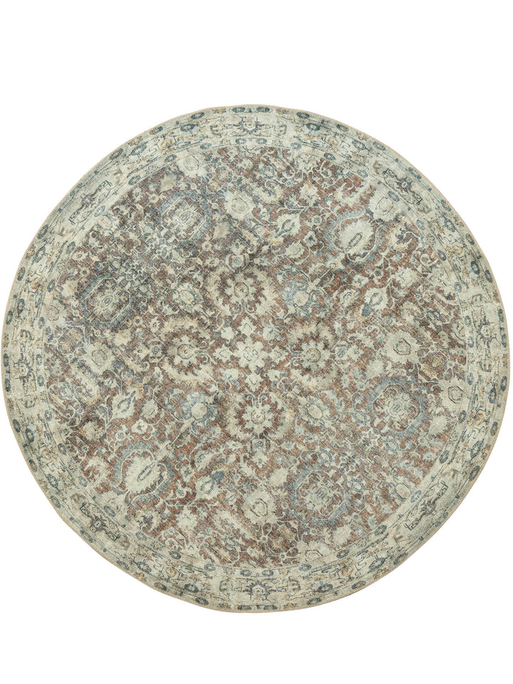 Courtship Round Rug in Chestnut