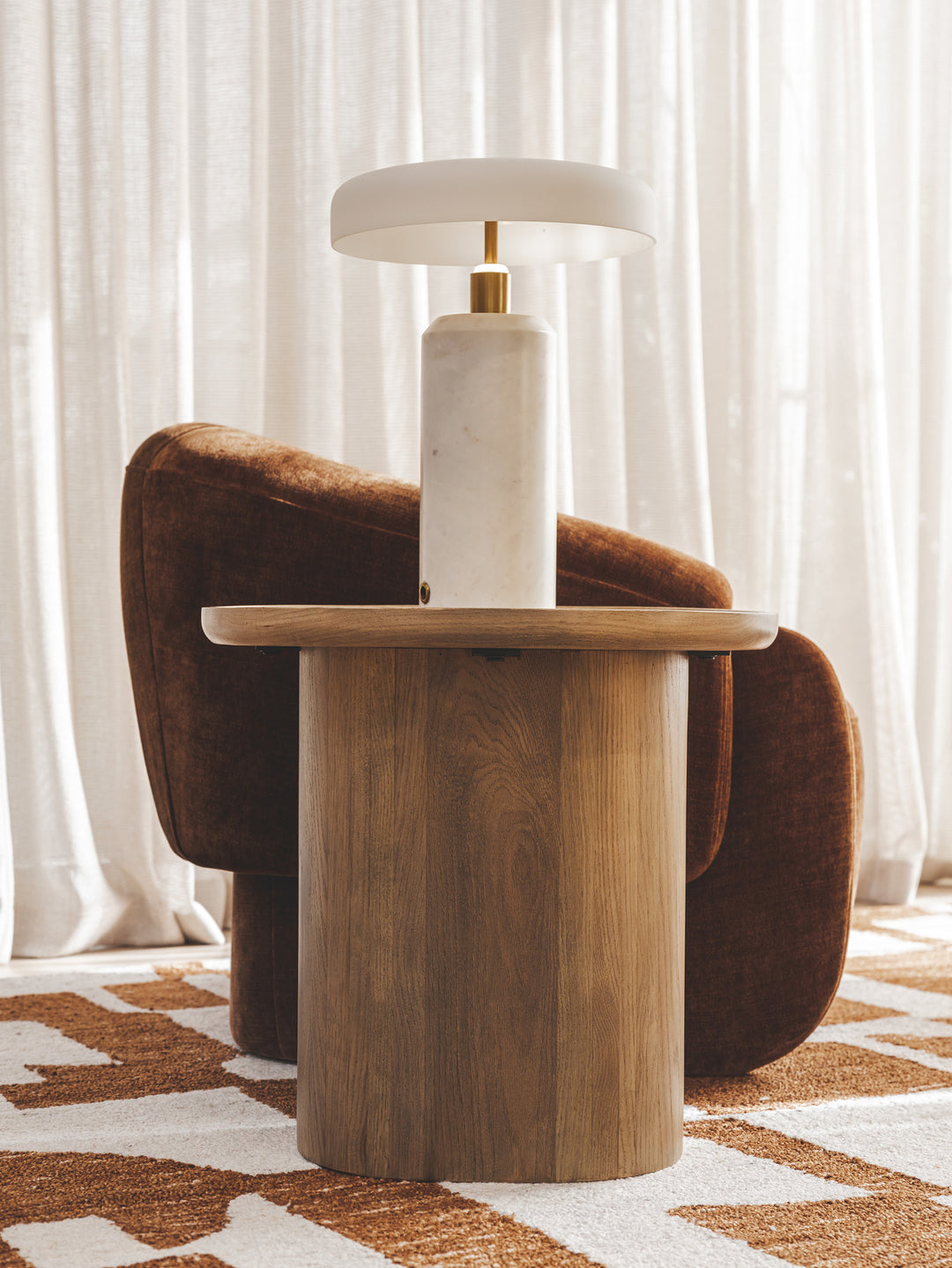 Maurula Oak Side Table in Cumin