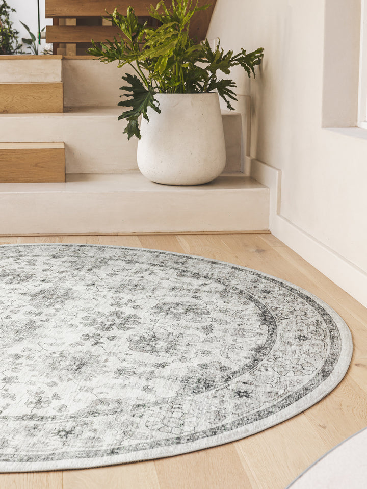 May Round Rug in Ivory