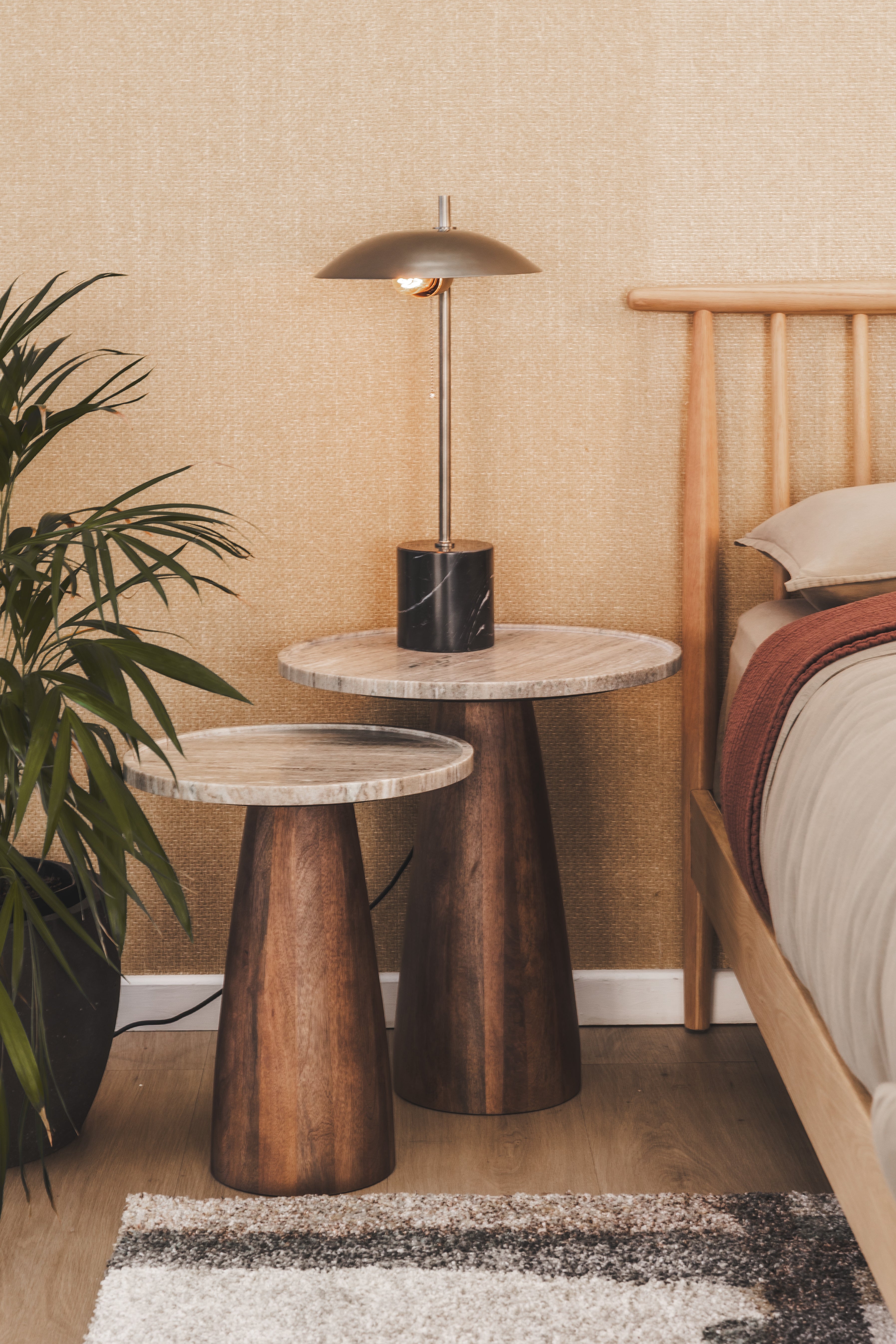 Meadow Marble Side Table Set in Husk - Hertex Haus - Hertex Haus