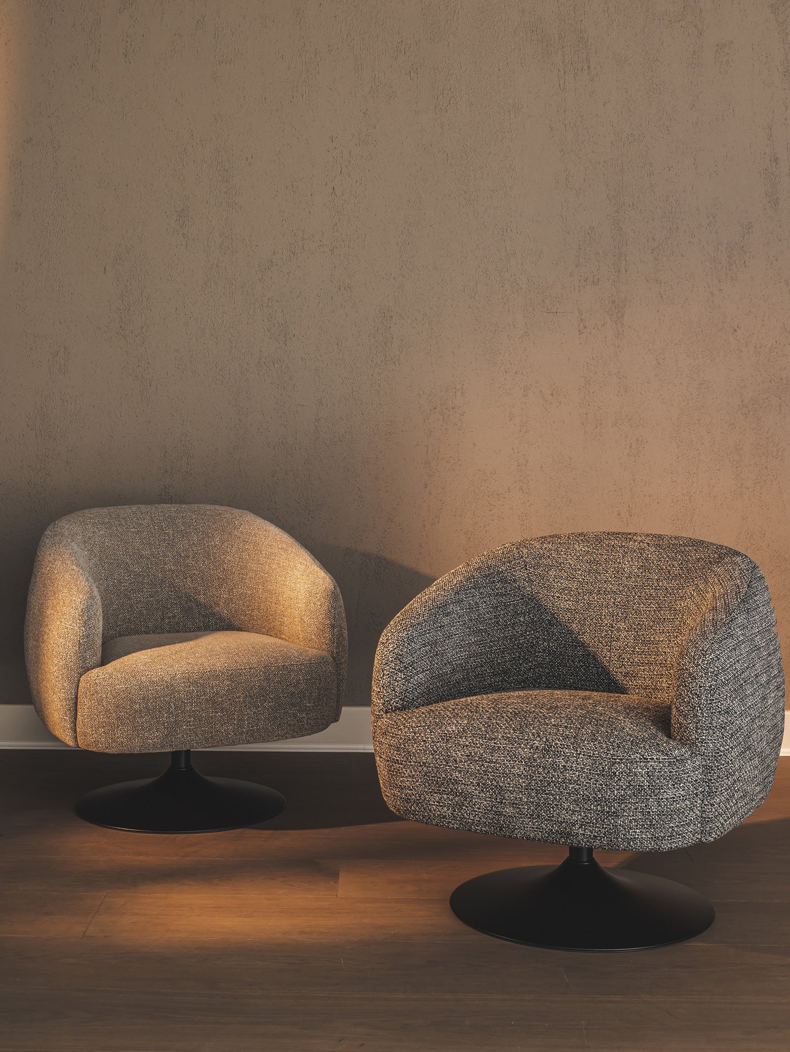 Melody Swivel Occasional Chair in Walkabout Liquorice - Hertex