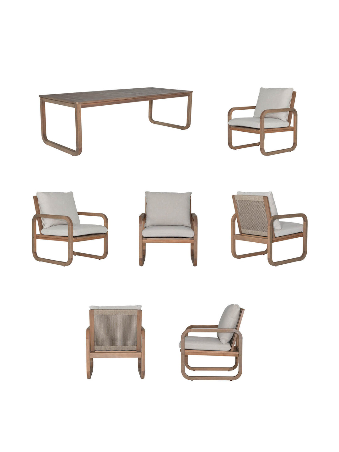 Menorca Eucalyptus Dining Table Set in Natura