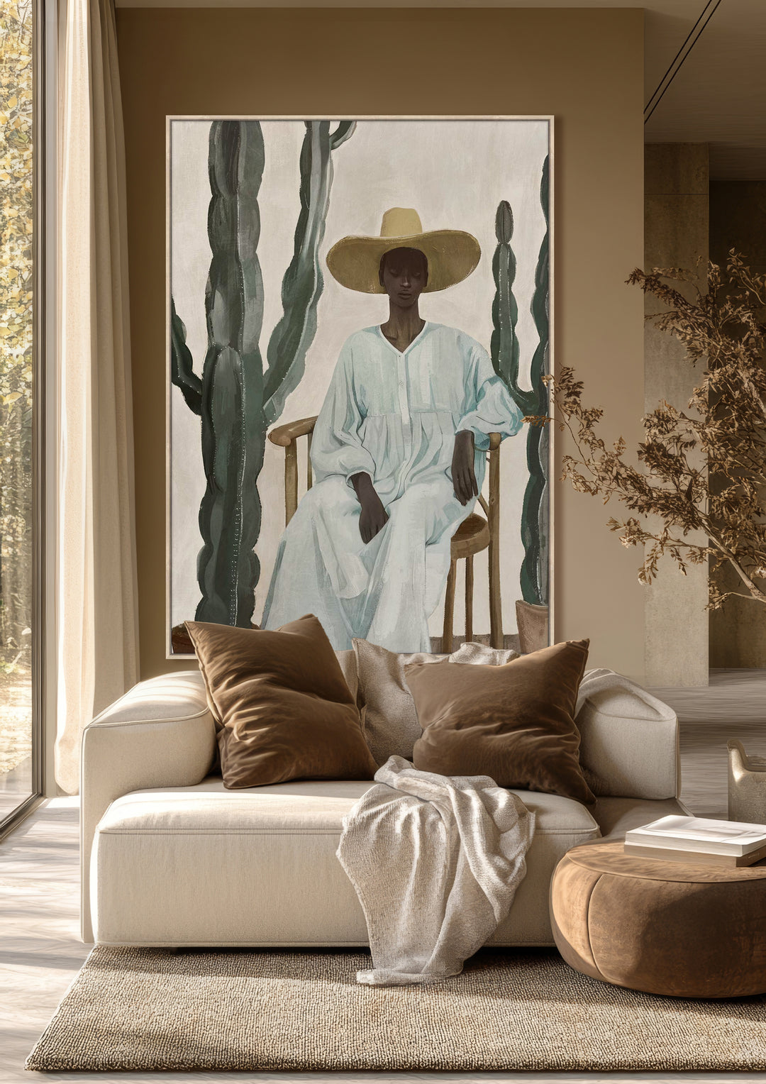 Merida Wall Art in Cacti Cream