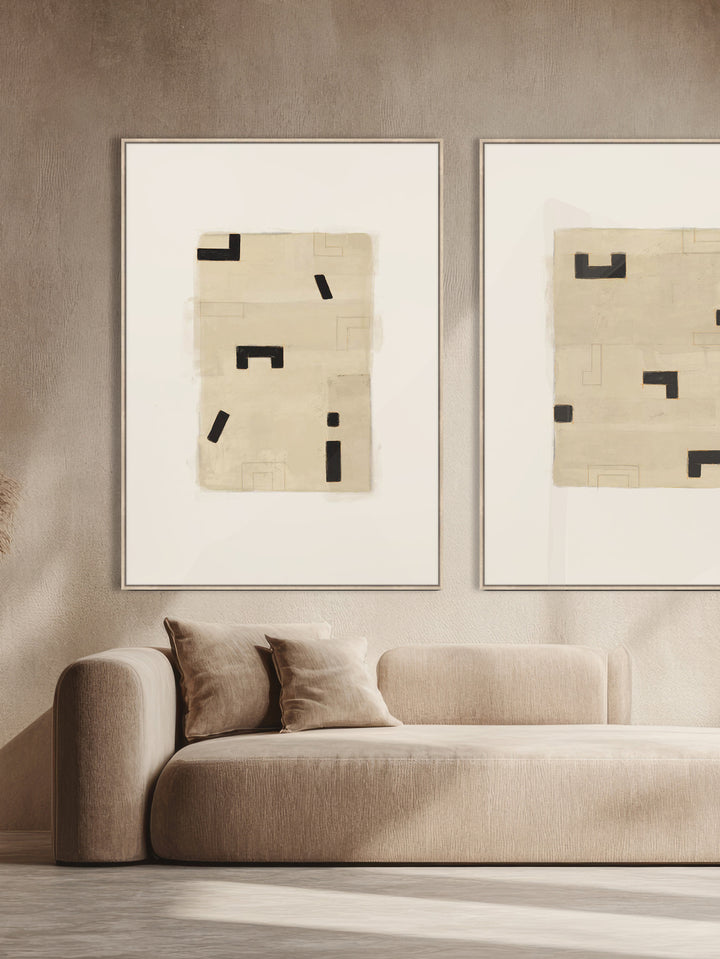 Minimalist Wall Art Set of 2 in Natural