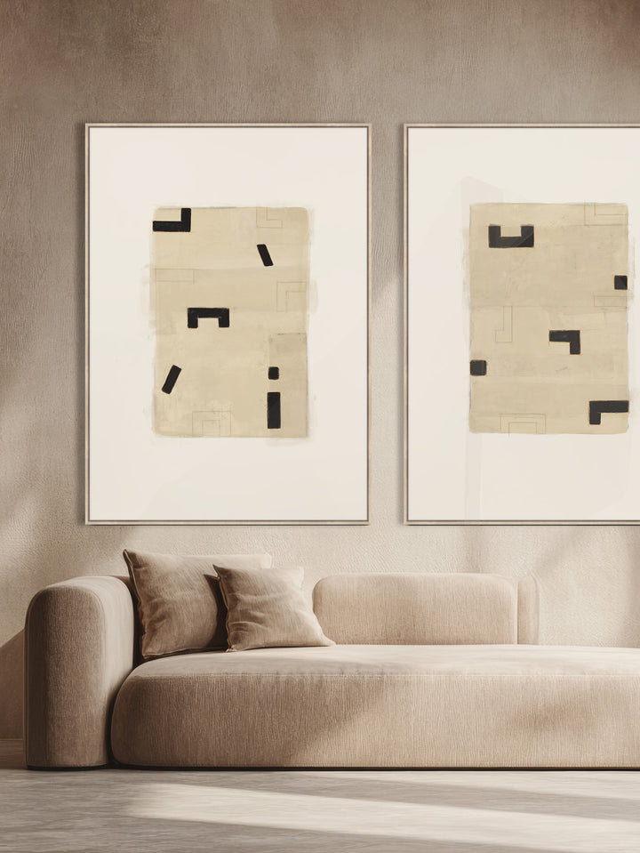 Minimalist Wall Art Set of 2 in Natural