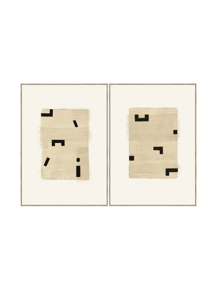 Minimalist Wall Art Set of 2 in Natural