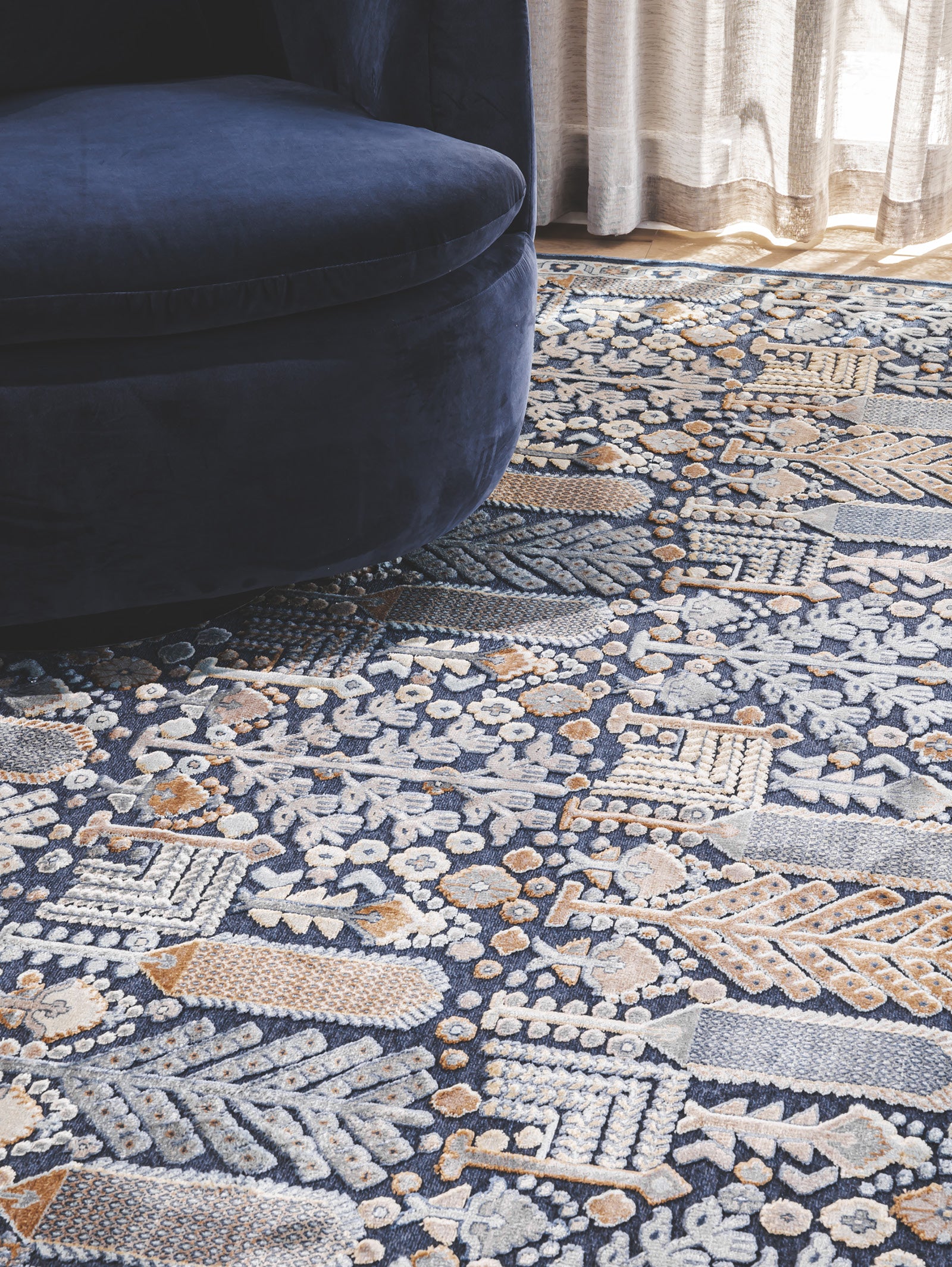 Minstrel Rug in Indigo - Hertex Haus - Hertex Haus