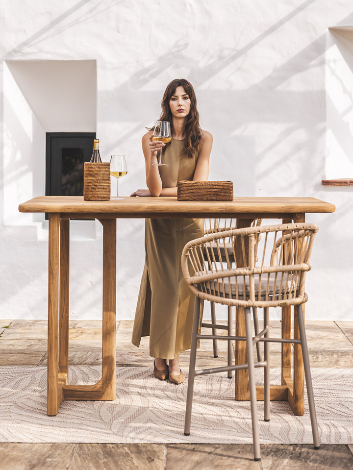 Osaka 6-Seater Teak Bar Table in Natura