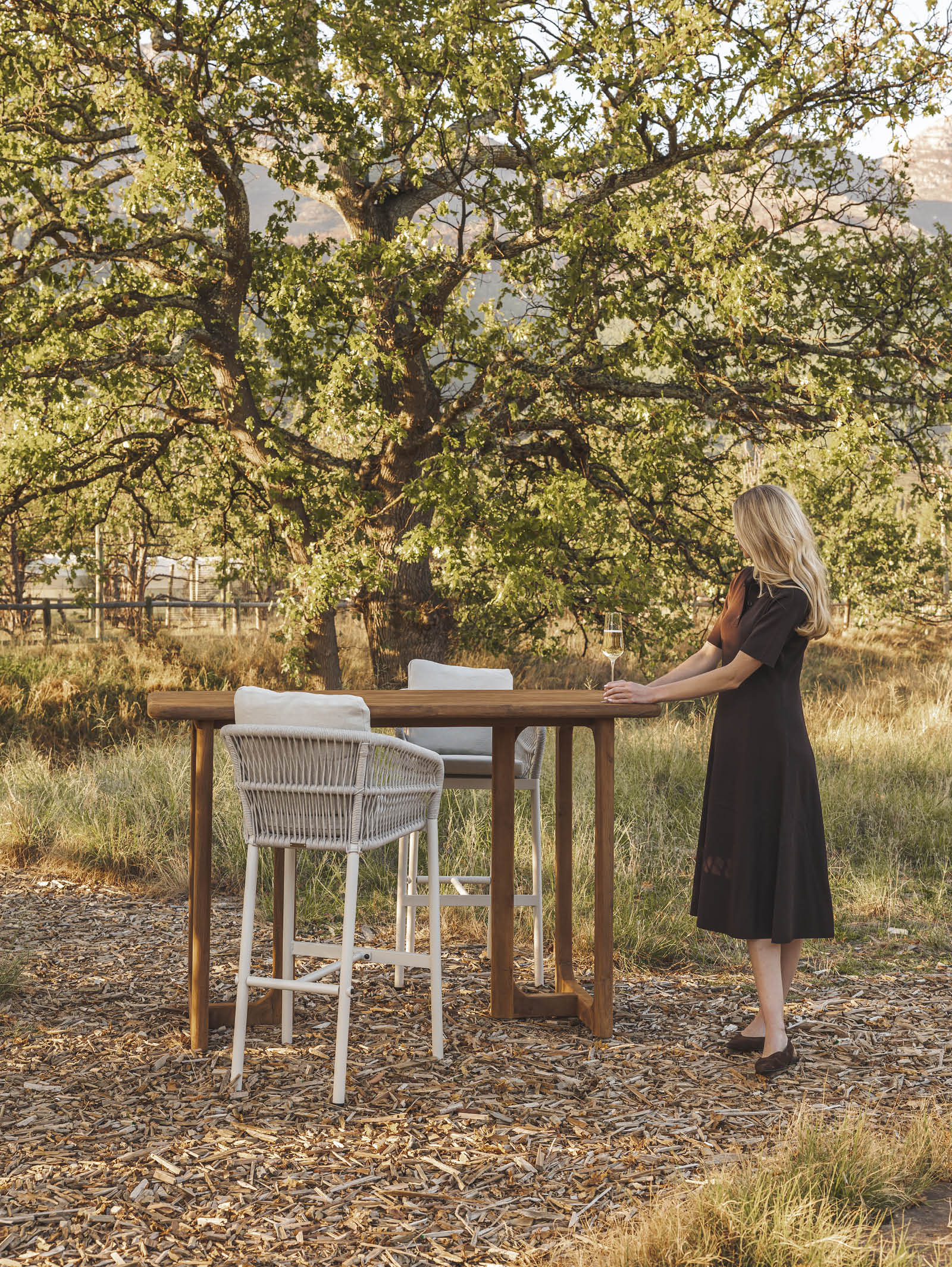 Osaka 6 Seater Teak Bar Table in Natura - Hertex Haus - Hertex Haus