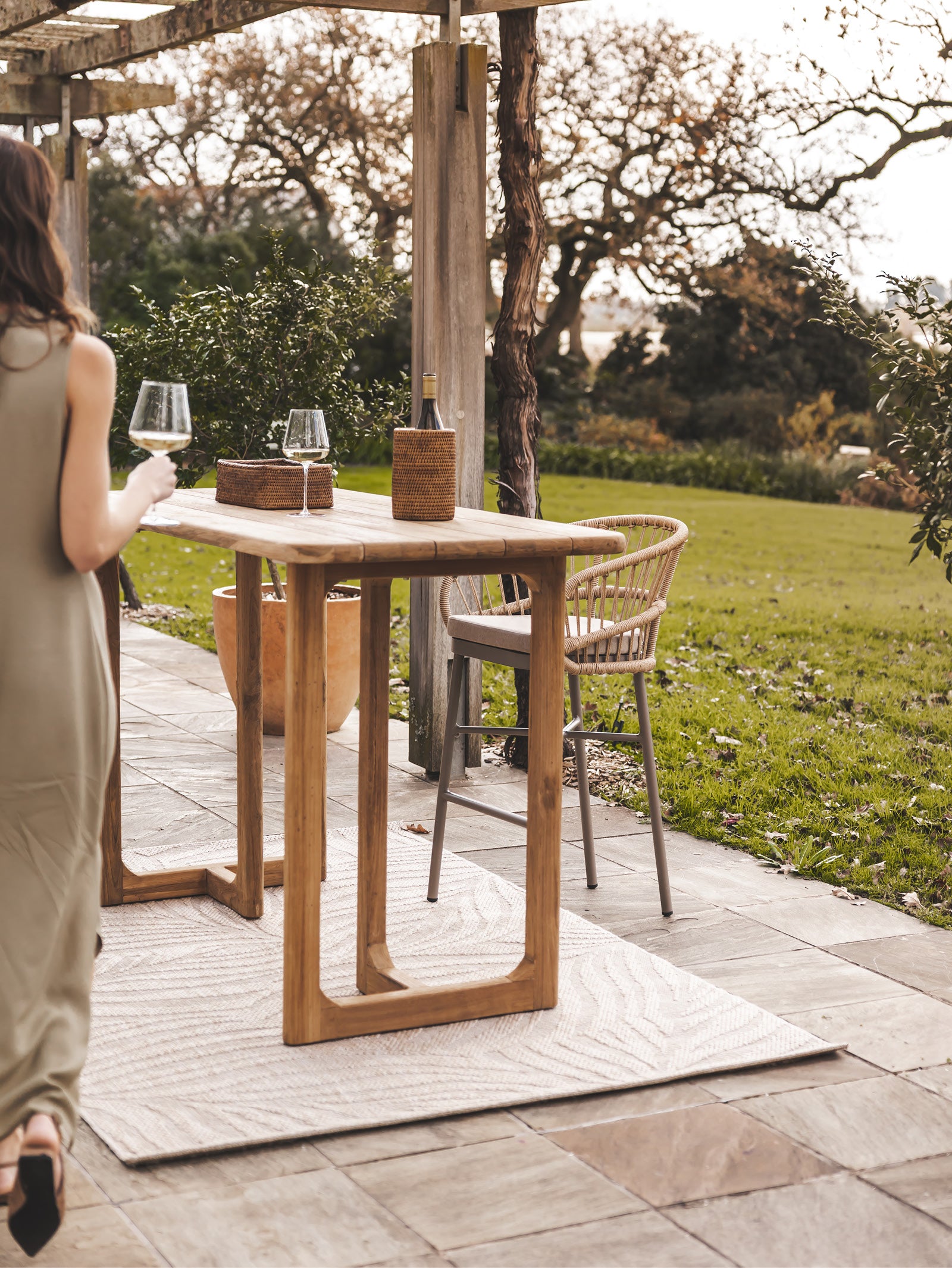 Osaka 6 Seater Teak Bar Table in Natura - Hertex Haus - Hertex Haus