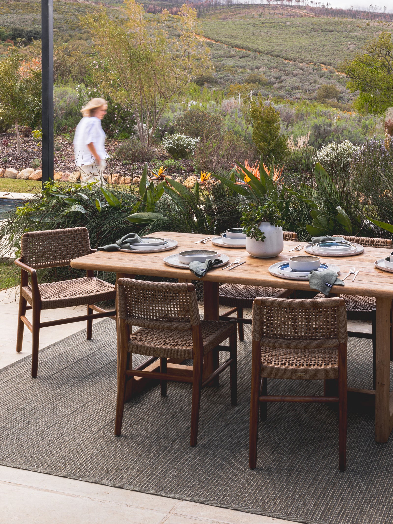 Osaka 6 Seater Teak Dining Table in Natura - Hertex Haus - Hertex Haus