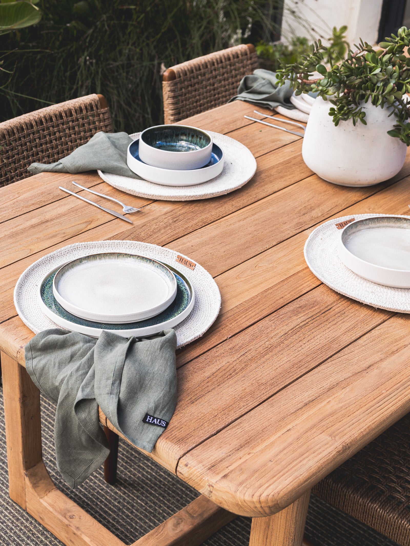 Osaka 6 Seater Teak Dining Table in Natura - Hertex Haus - Hertex Haus