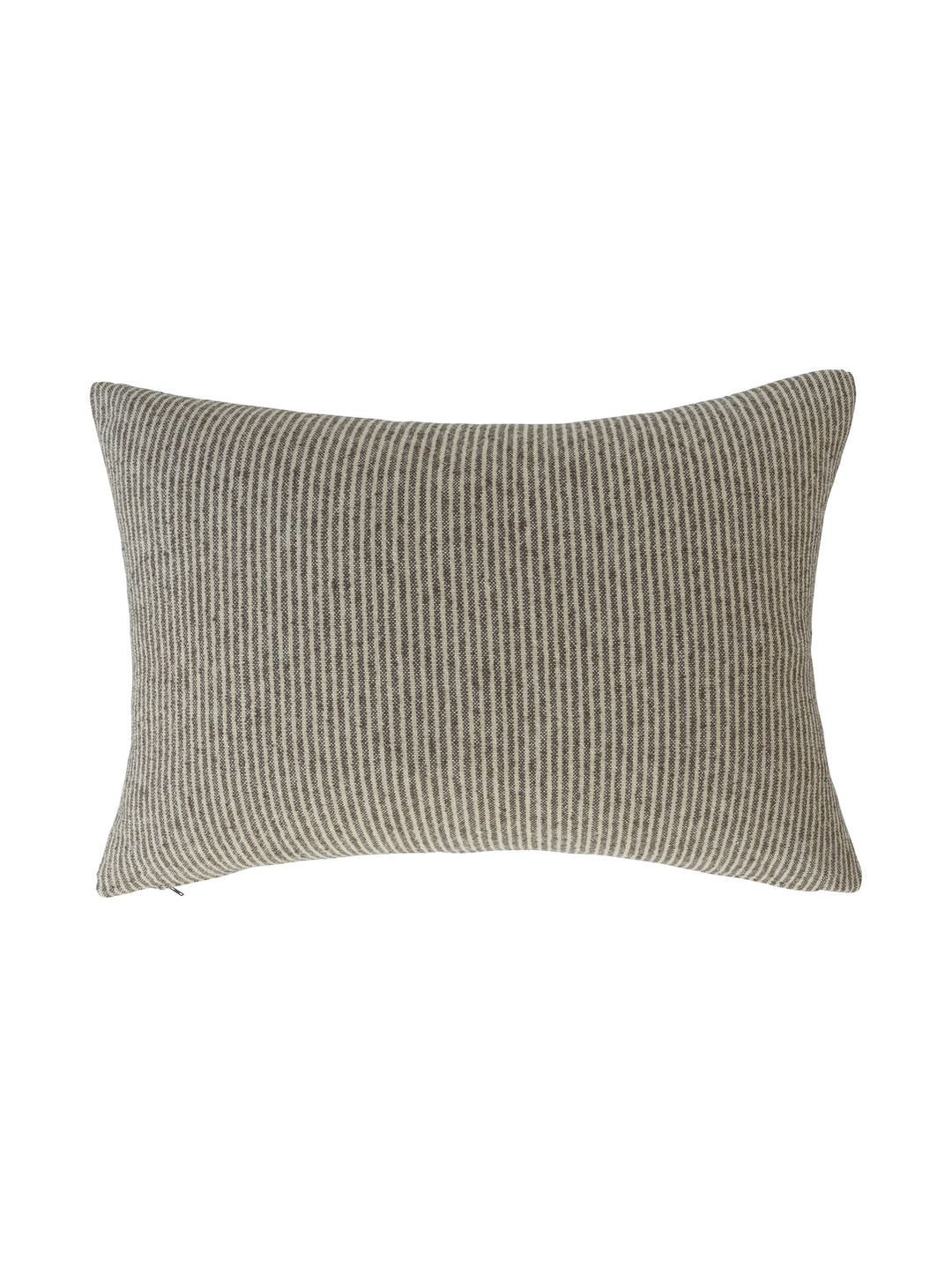 Textured scatter cushion with fine grey stripes